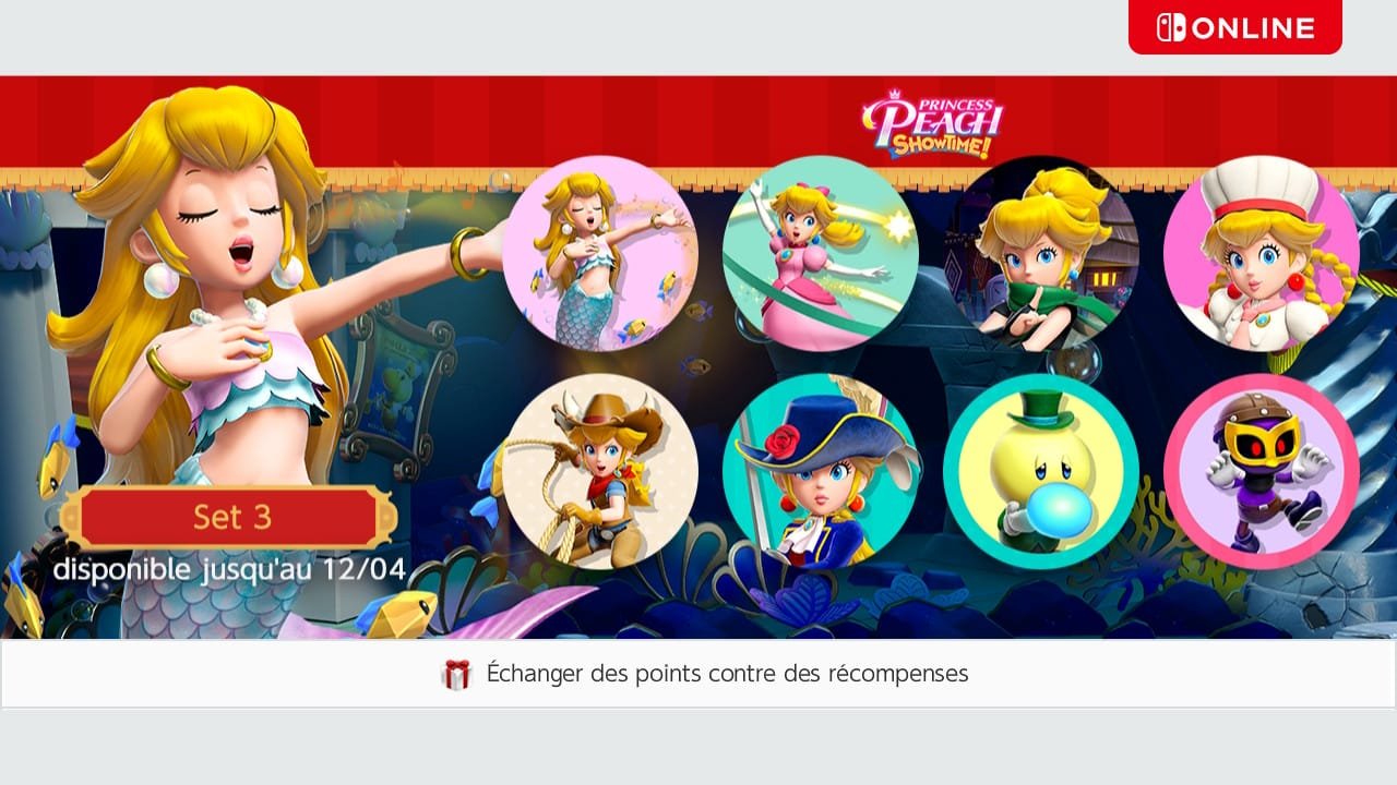 Nintendo Online : Le troisième ensemble d’icônes disponible pour Princess Peach: Showtime!