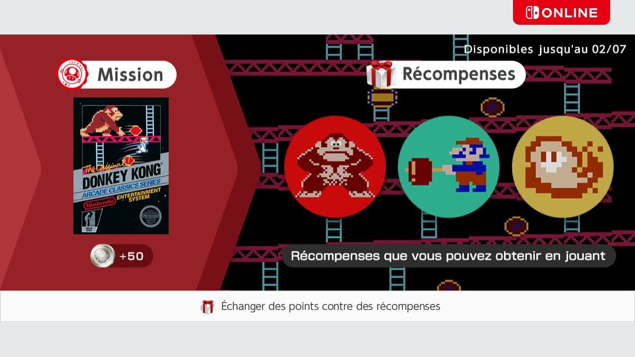 Donkey Kong à l’honneur dans de nouvelles icônes pour les abonnés du Nintendo Switch Online