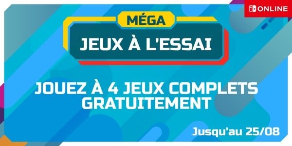 Mega jeux à l'essai Nintendo Switch Online