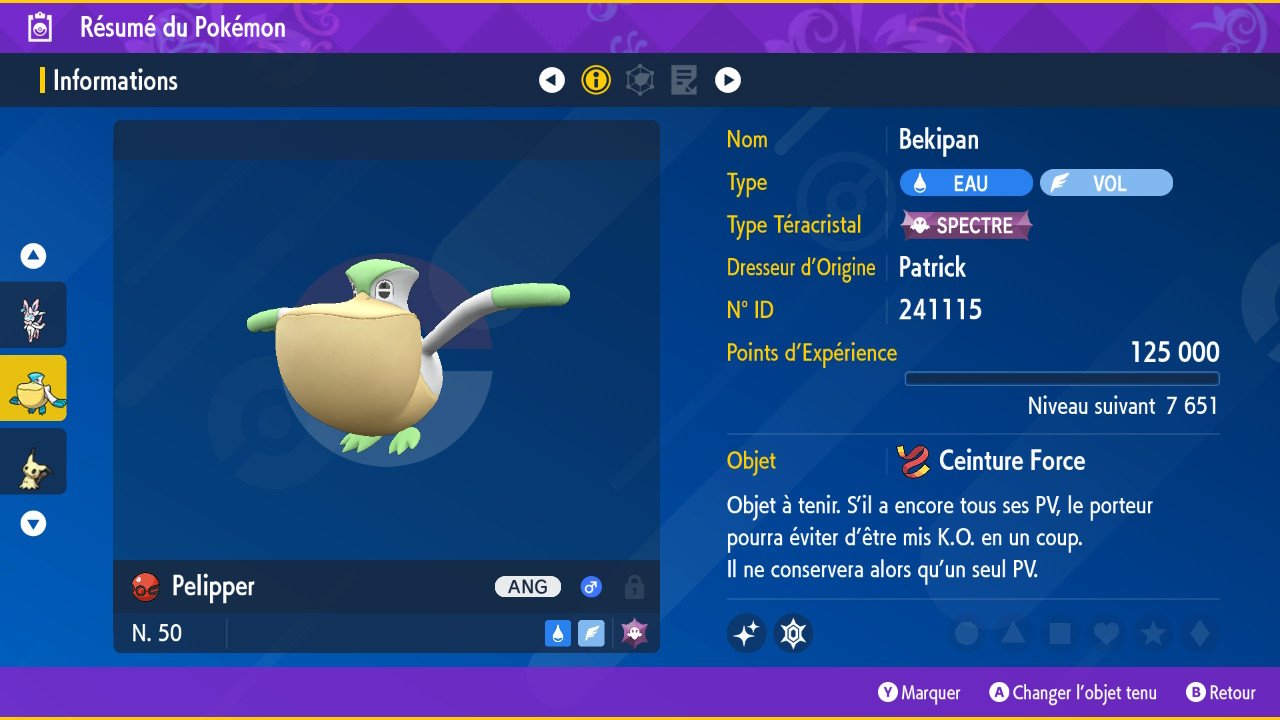 Pokémon Écarlate Violet Békipan shiny